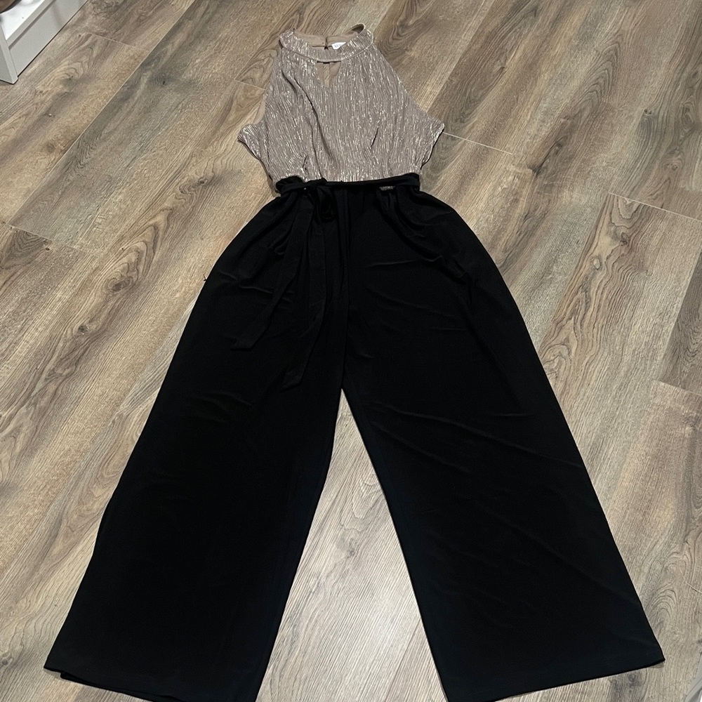 Luxology Black Wide-Leg Palazzo Pants with Self-Tie Waist